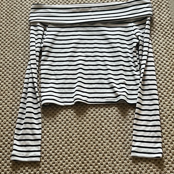 Striped Off Shoulder Top - Picture 2 of 2